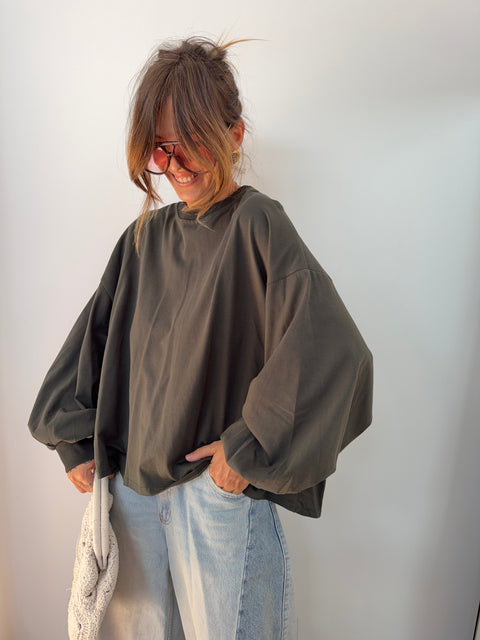 T-shirt long Mia - kaki