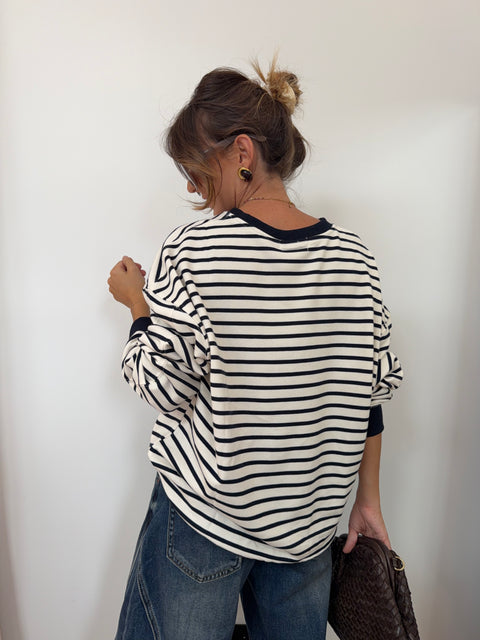Sweat marinière bleu marine