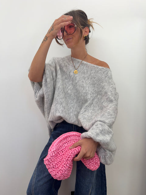 Pull oversize - gris chiné