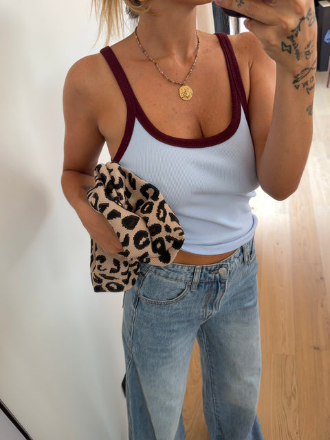 Top - bleu et bordeaux
