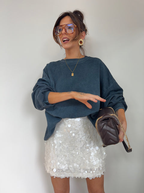 Jupe à sequins - blanche