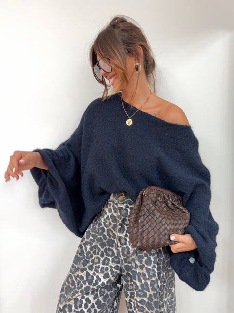 Pull oversize - bleu marine
