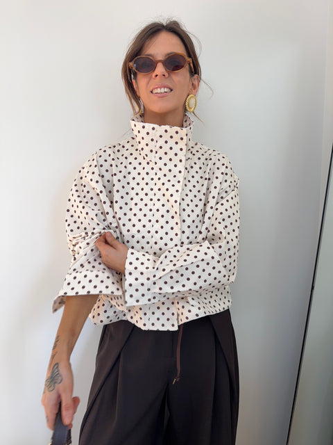 Veste à pois - chocolat