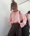 T-shirt manches longue à rayures - rose