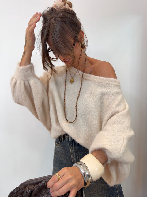 Pull asymétrique - écru