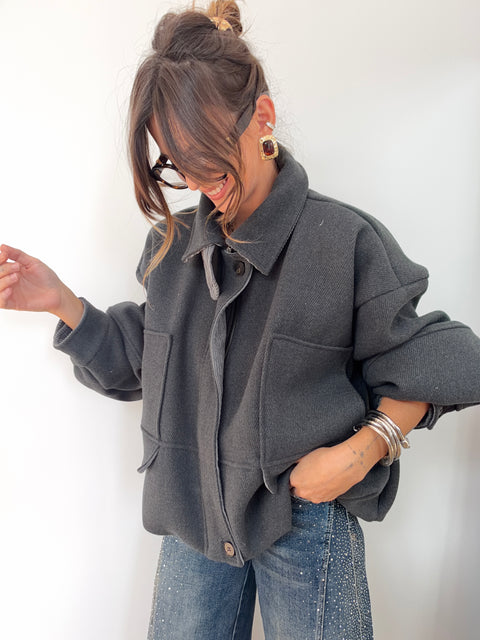 Veste loose - grise anthracite