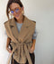 Blazer sans manche ceinturé - camel