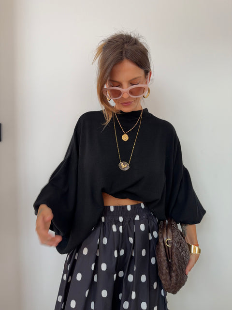 Pull manches chauve souris - noir