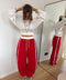 Pantalon à bandes - rouge et blanc