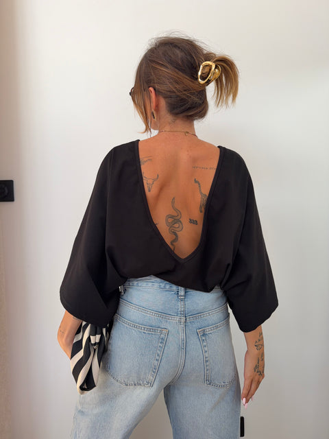 T-shirt Lover's dos nu V - noir