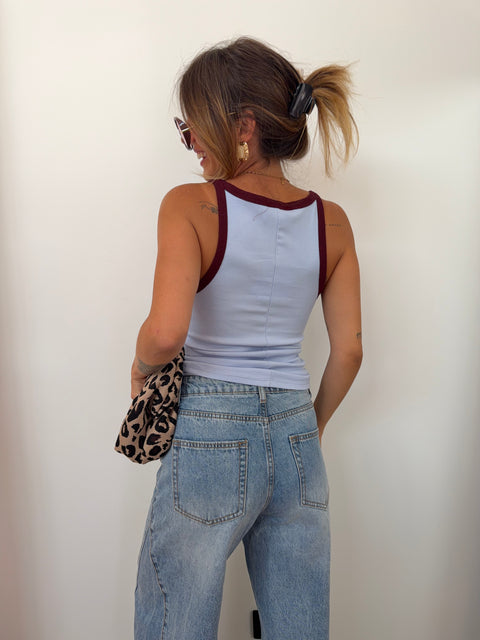 Top - bleu et bordeaux