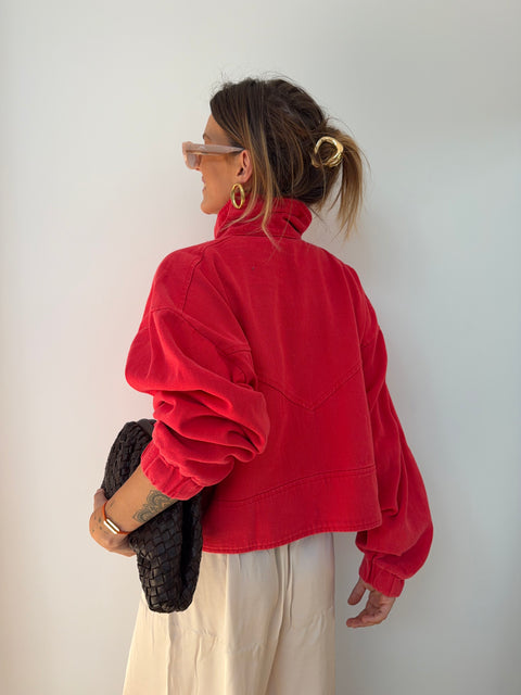Veste en jean - rouge