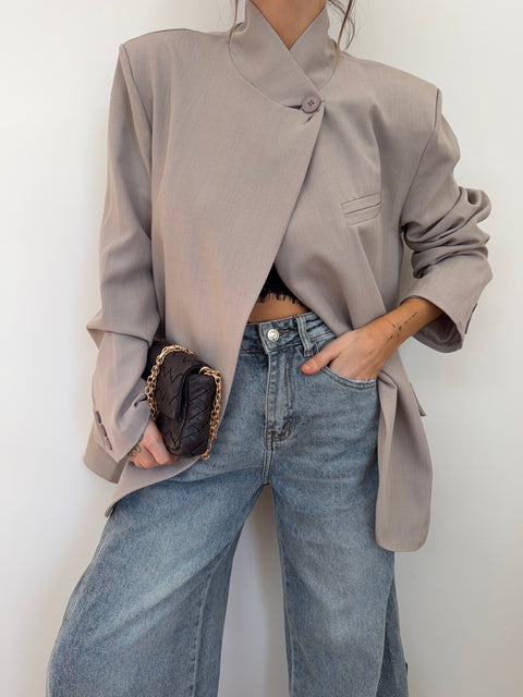 Blazer à bouton - greige