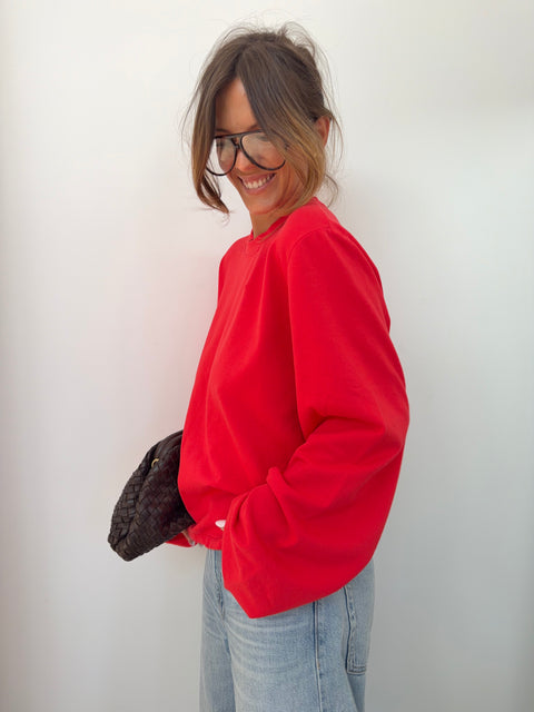 Haut manches longues dos nu - rouge