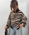 Gilet double fermeture - zebré choco