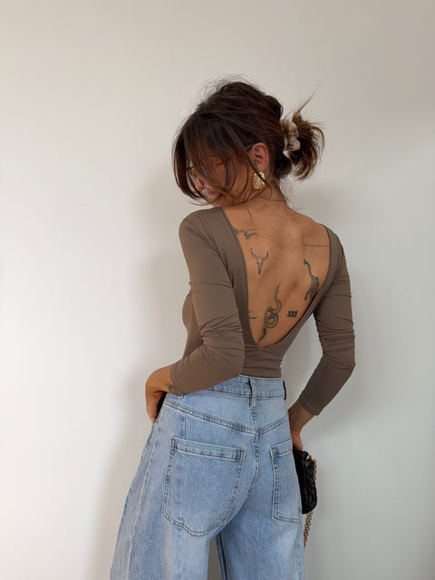 Body manches longues - taupe