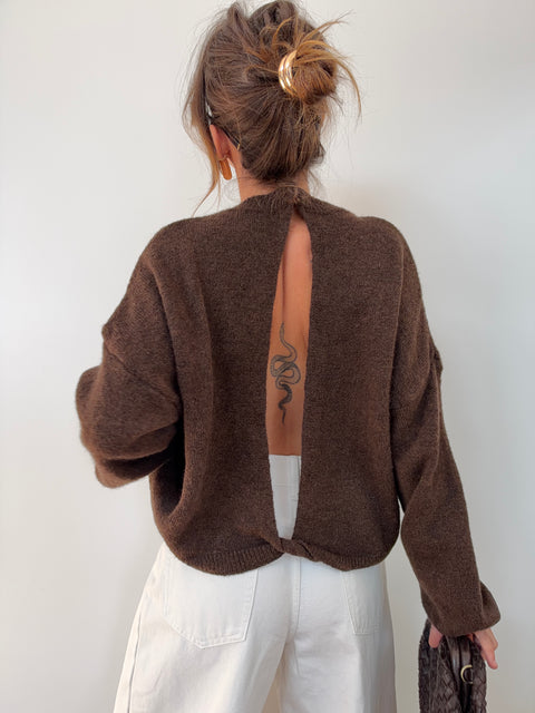 Pull manches longues dos nu - choco