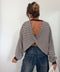 Sweat dos croisé - rayé choco