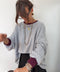 Sweat gris- col bordeaux