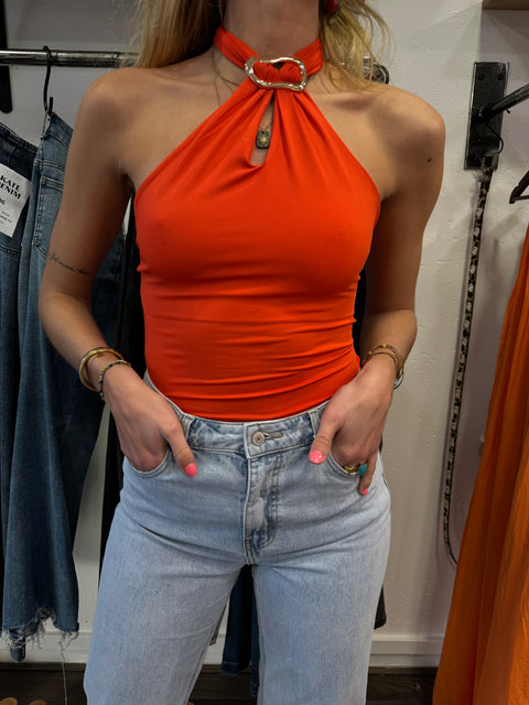 Body à détails - orange