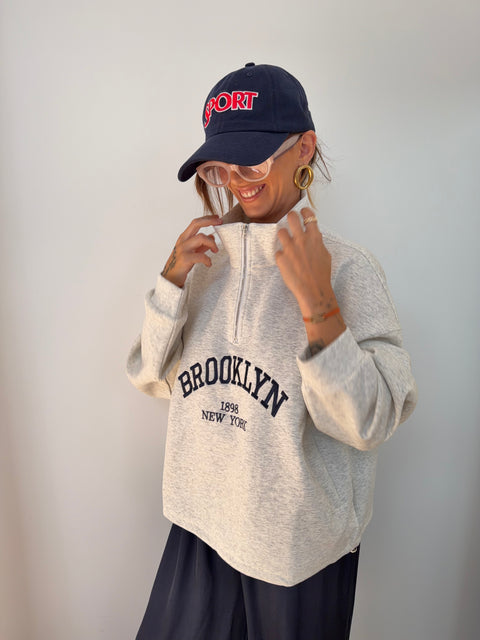 Sweat Brooklyn - gris chiné