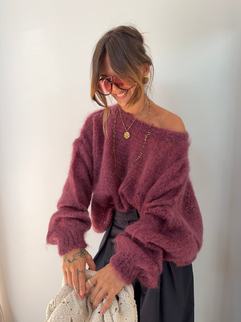 Pull 80% Mohair - vino