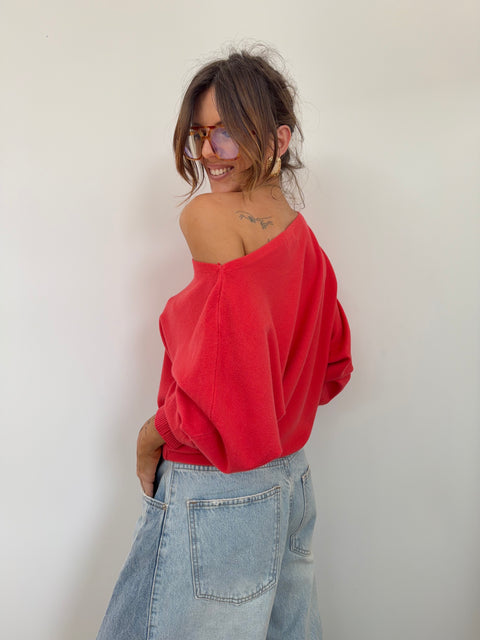 Pull asymétrique - corail