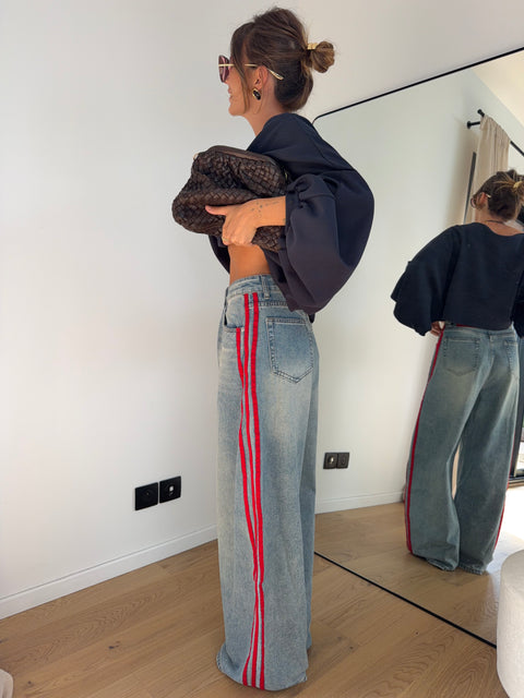 Jeans à bandes rouges (pré commande)