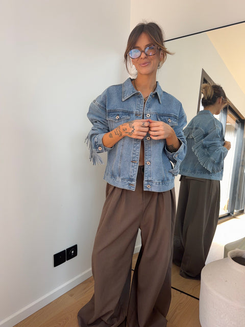 Veste à franges - jeans (pre commande)