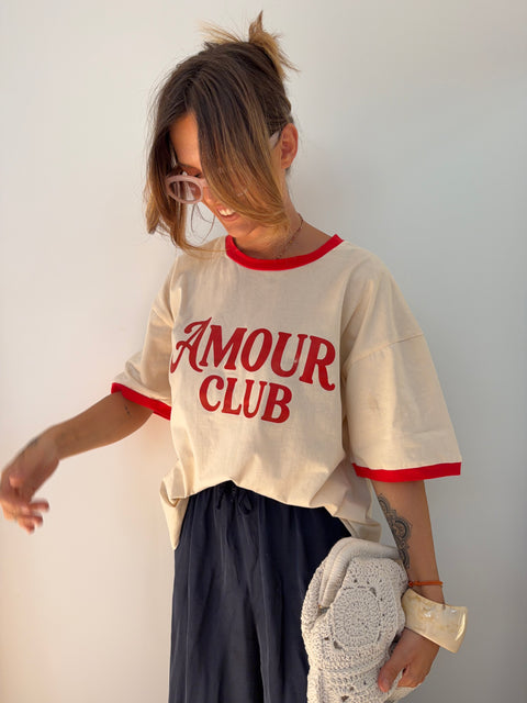 T-shirt Amour Club - rouge