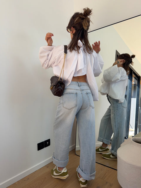 Blouse dos nu - blanc