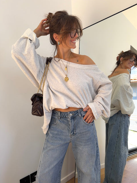 Sweat oversize - gris clair