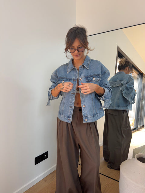 Veste à franges - jeans (pre commande)