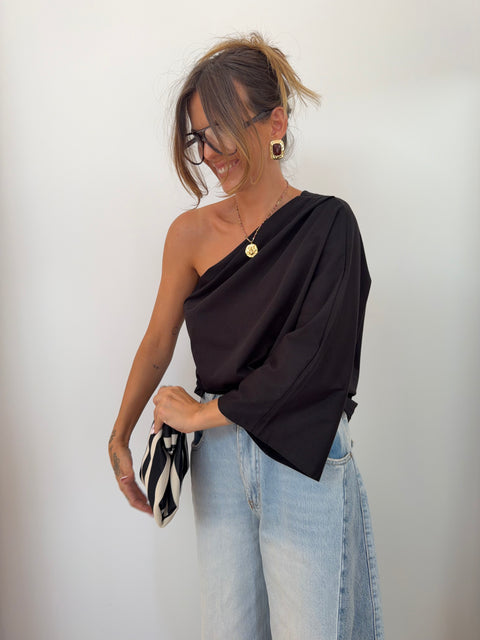 T-shirt asymétrique - noir