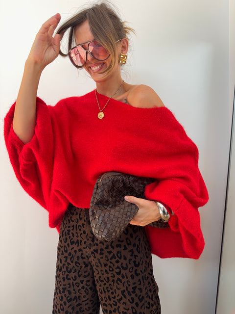 Pull oversize - rouge