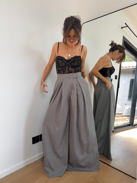 Pantalon à scratch - gris