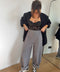 Pantalon ballon rayé - gris