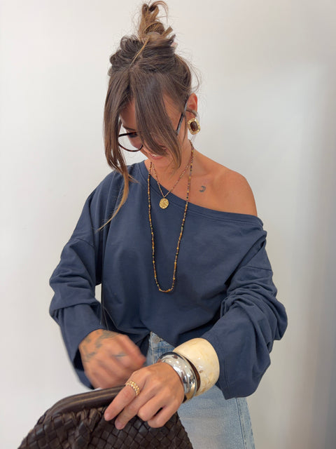T-shirt asymétrique - bleu marine