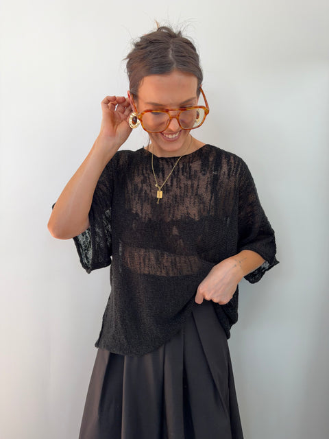 Top en maille - noir