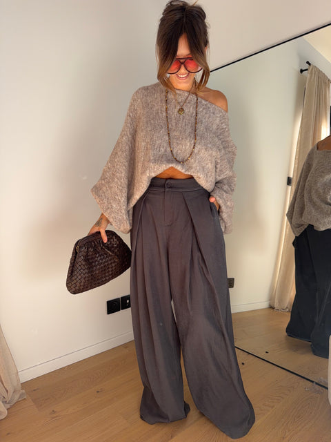 Pantalon droit - gris