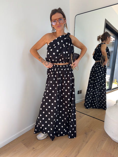 Ensemble à pois - noir