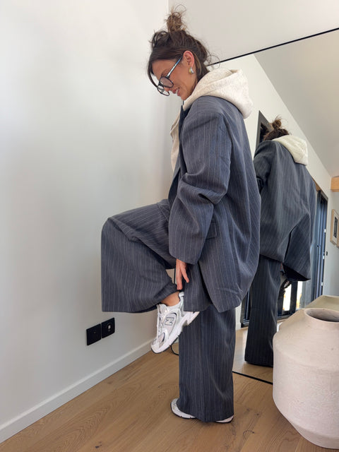 Pantalon à rayures - bleu