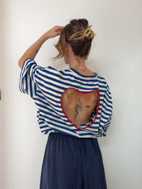 T-shirt coeur - bleu roi