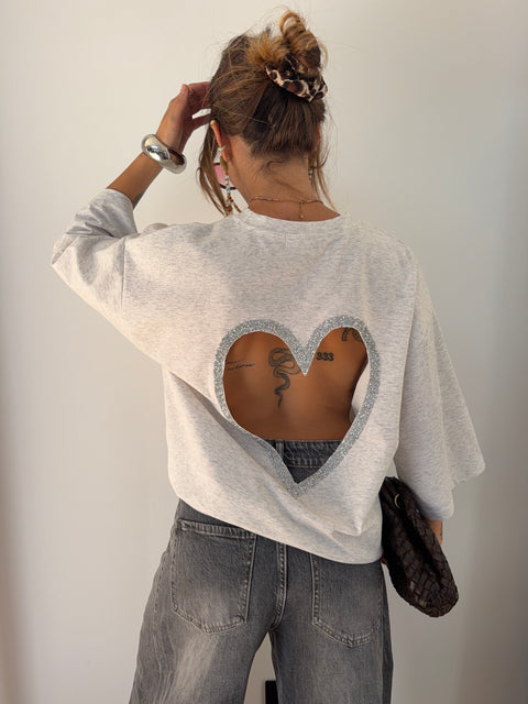 T-shirt coeur - gris