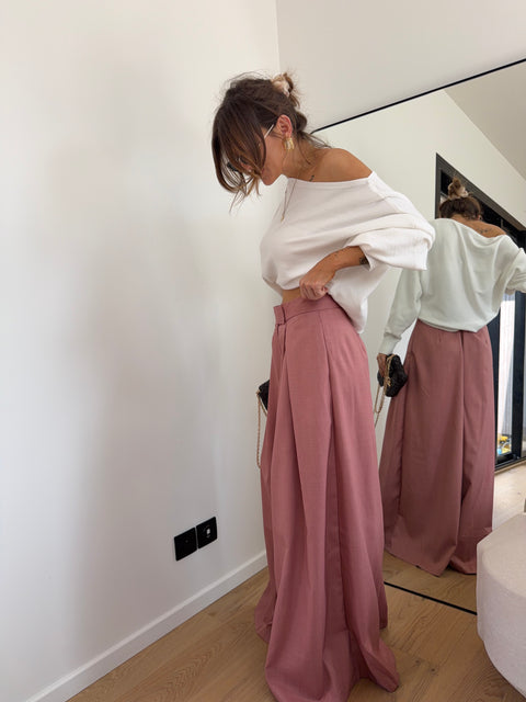 Pantalon à scratch - vieux rose