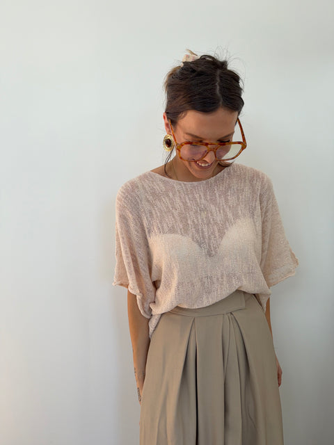 Top en maille - beige