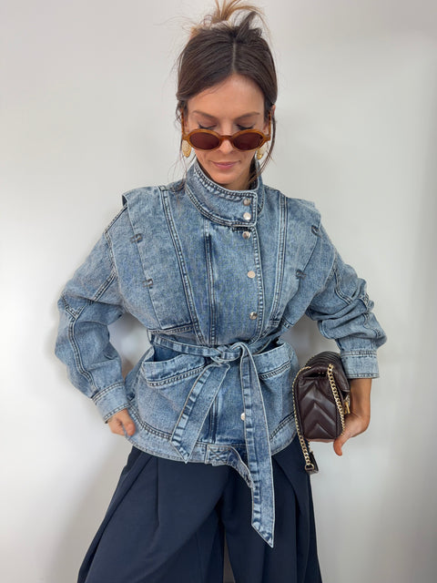 Veste à noeud - bleu jeans