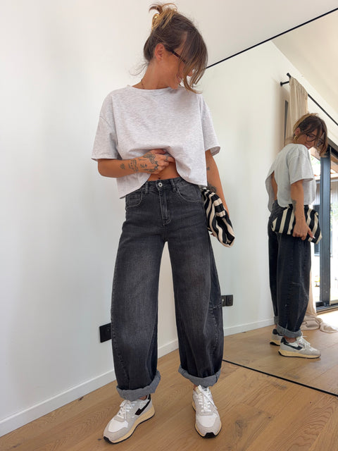 Jeans ballon Léo - noir (pré-commande)
