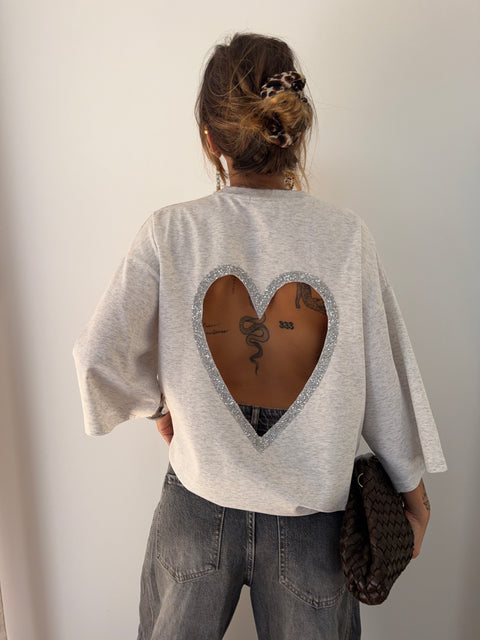 T-shirt coeur - gris