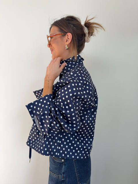 Veste à pois - marine et blanche